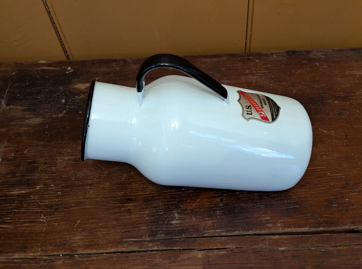 Vintage United States Stamping Enamel Ware Male Urinal Bed Pan Excellent Cond.