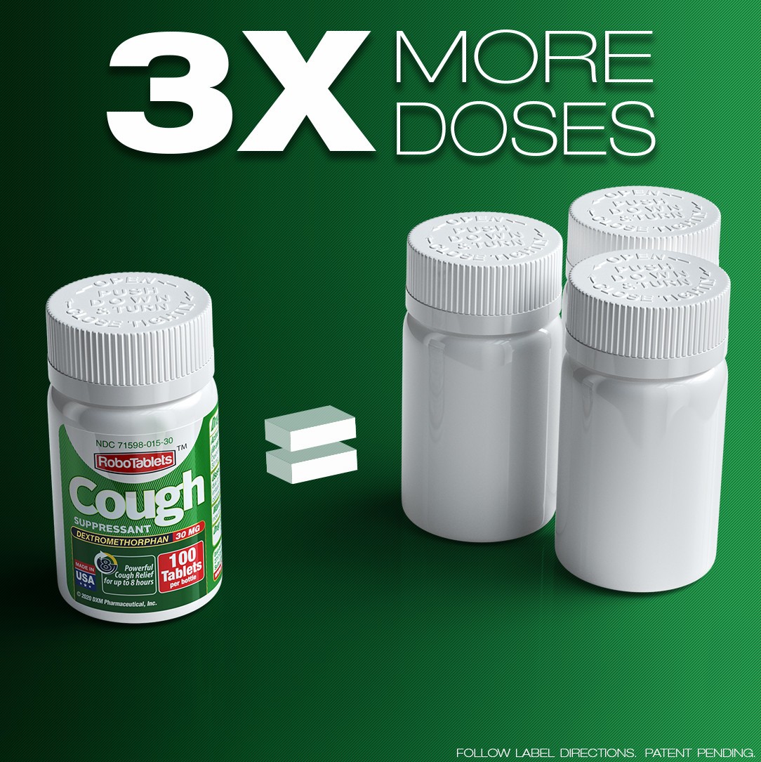 9 PACK Cough Suppressant 100 Tablets 30mg Dextromethorphan