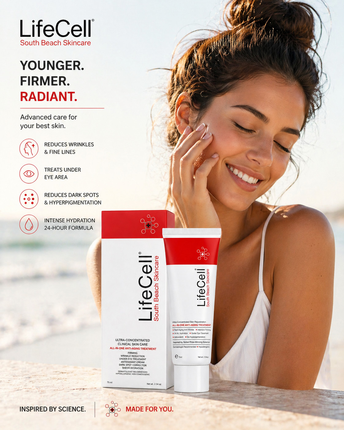 LifeCeII All-in-One Anti-Aging Wrinkle Filler Cream Retinol Hyaluronic Acid