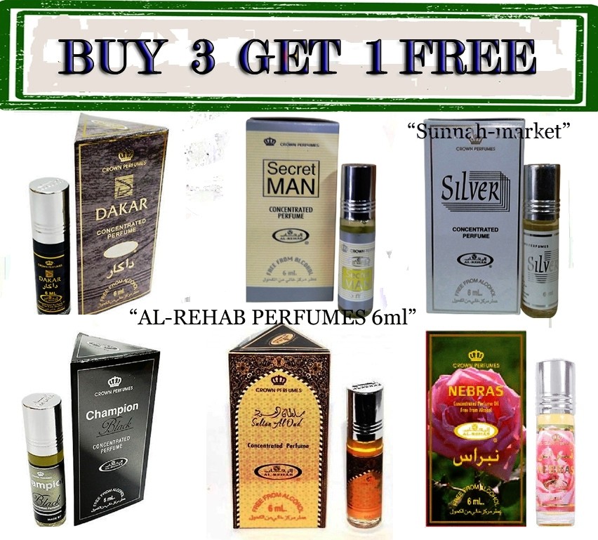 AL-REHAB OIL PERFUME ROLL-ON 6ML / ALCOHOL-FREE(BUY 3 GET 1 FREE)USA SELLER