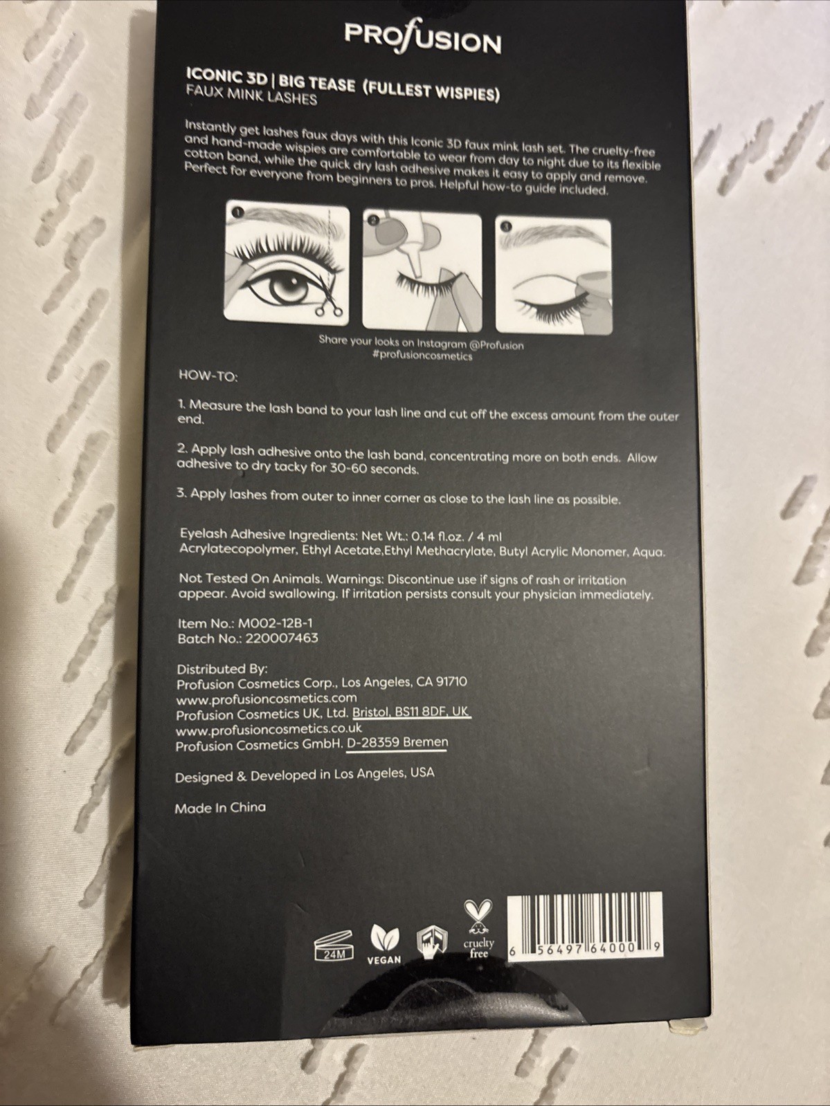 Profusion Iconic 3D Faux Mink Full Volume Black Eyelashes Cruelty-Free