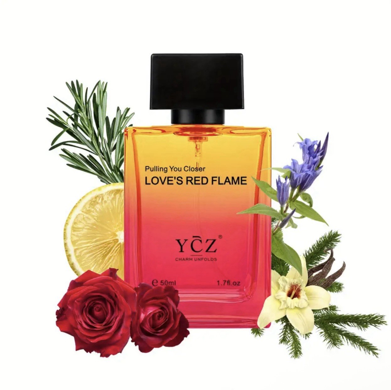 Ycz LOVE’S RED FLAME Perfume Men, Long-Lasting Fragrance, 50 ml (1.65 fl. Oz)