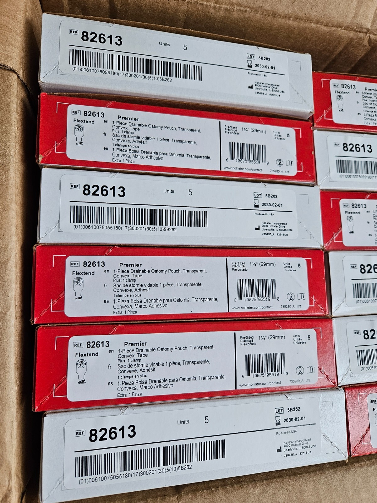 LOT 12 BOXES – Hollister 82613 Convex Ostomy Pouch 1 1/8″ Flange 29mm EX 2029-30