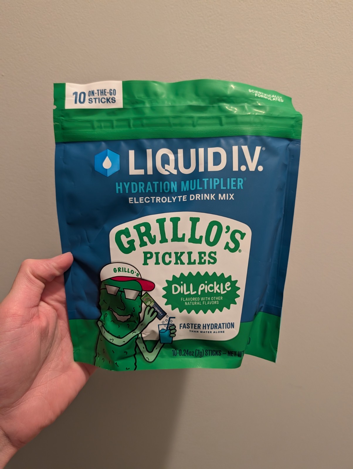 LIMITED EDITION Liquid I.V. Grillo’s Pickles Electrolyte Drink Mix 10 Pack