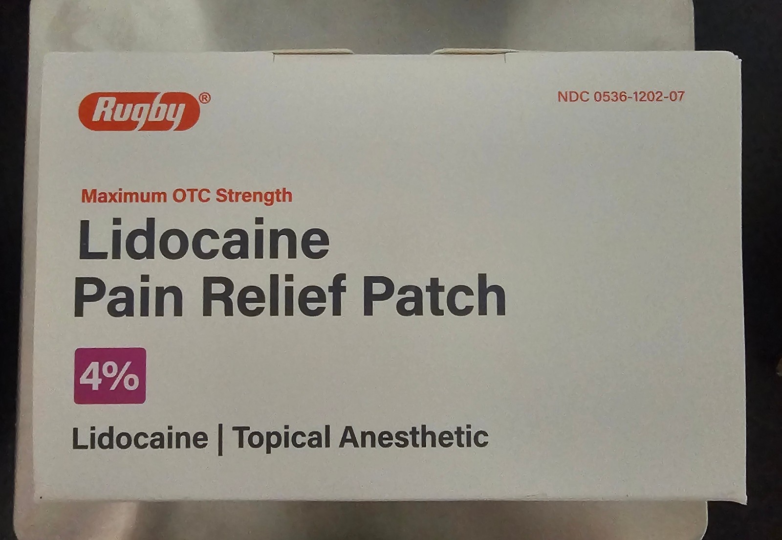 Rugby Maximum Strength Lidocaine Pain Relief Patch 4% – 30 Count – Brand New