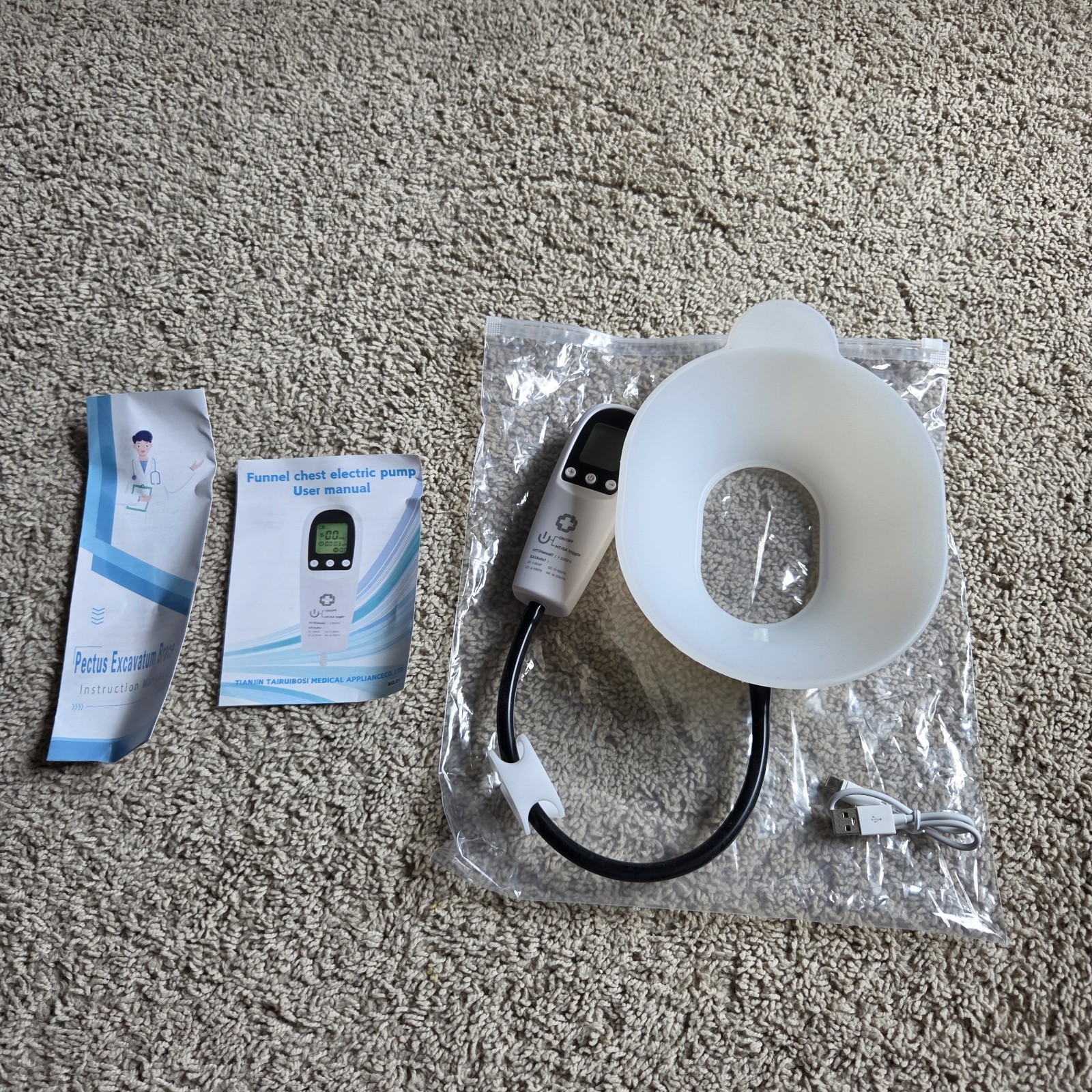Pectus Excavatum Vacuum Bell With Automatic Pump MEDIUM for Sunken Chest Brace