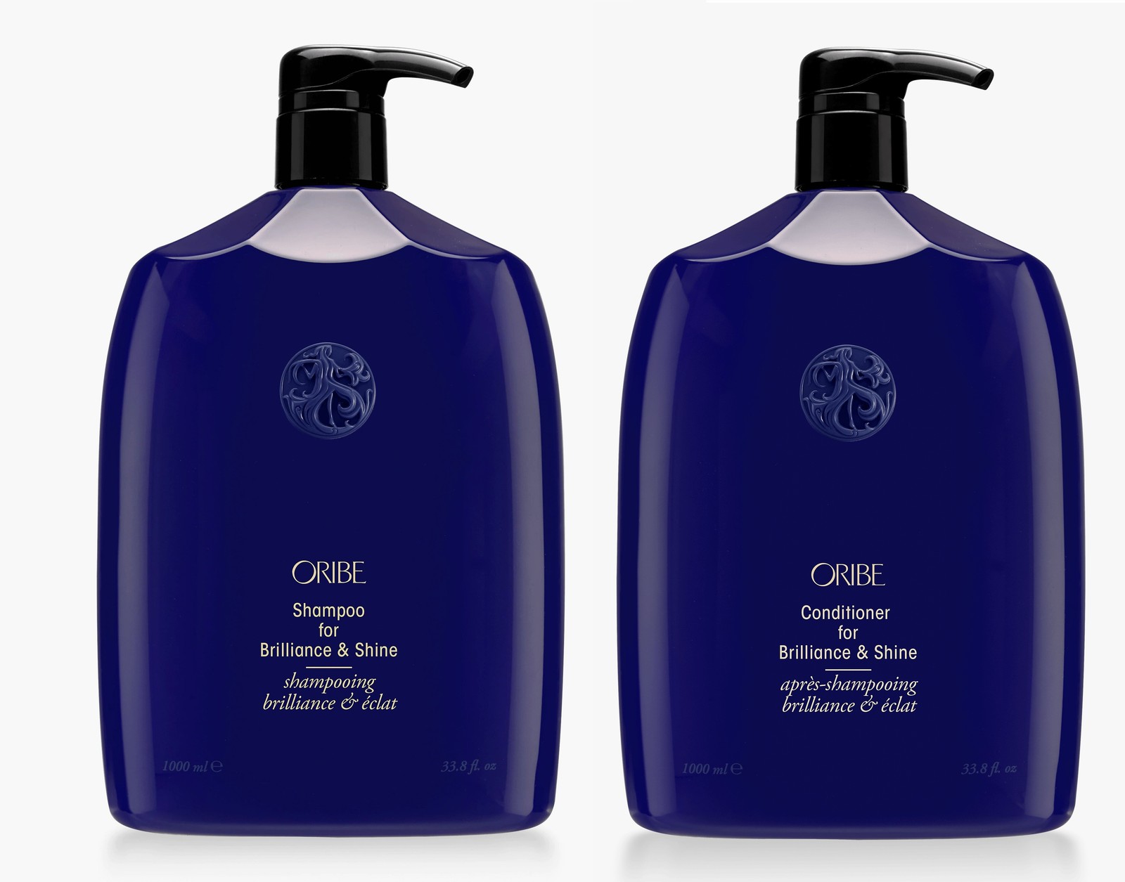 Oribe Brilliance & Shine Shampoo + Conditioner 33.8oz. Each+ 2 PUMPS