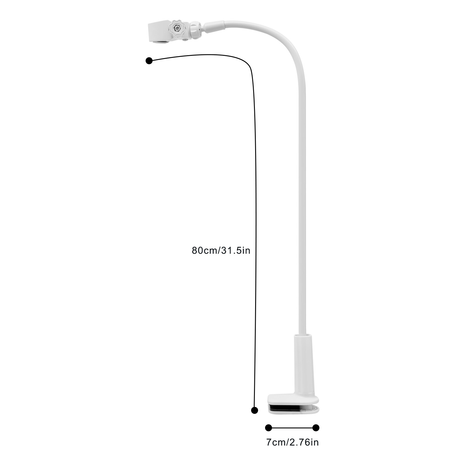 360 Degree Rotating Hair Dryer Stand Adjustable Stand Holder Hands-Free White