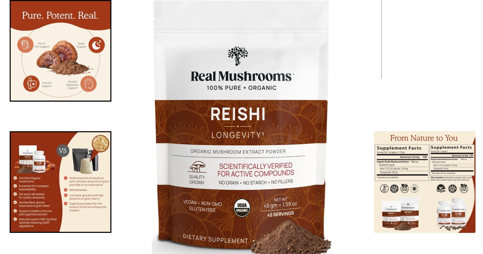 Red Reishi Mushroom Powder – 100% Pure for Daily Wellness & Relaxation