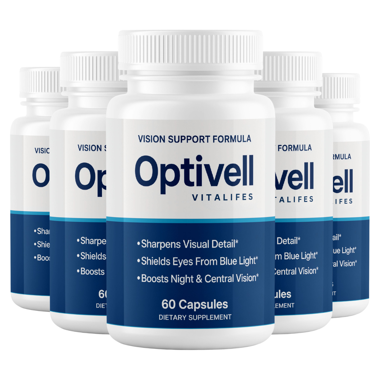 (5 Pack) Optivell Vision Support Formula, Opti Vell Eye Health (300 Capsules)