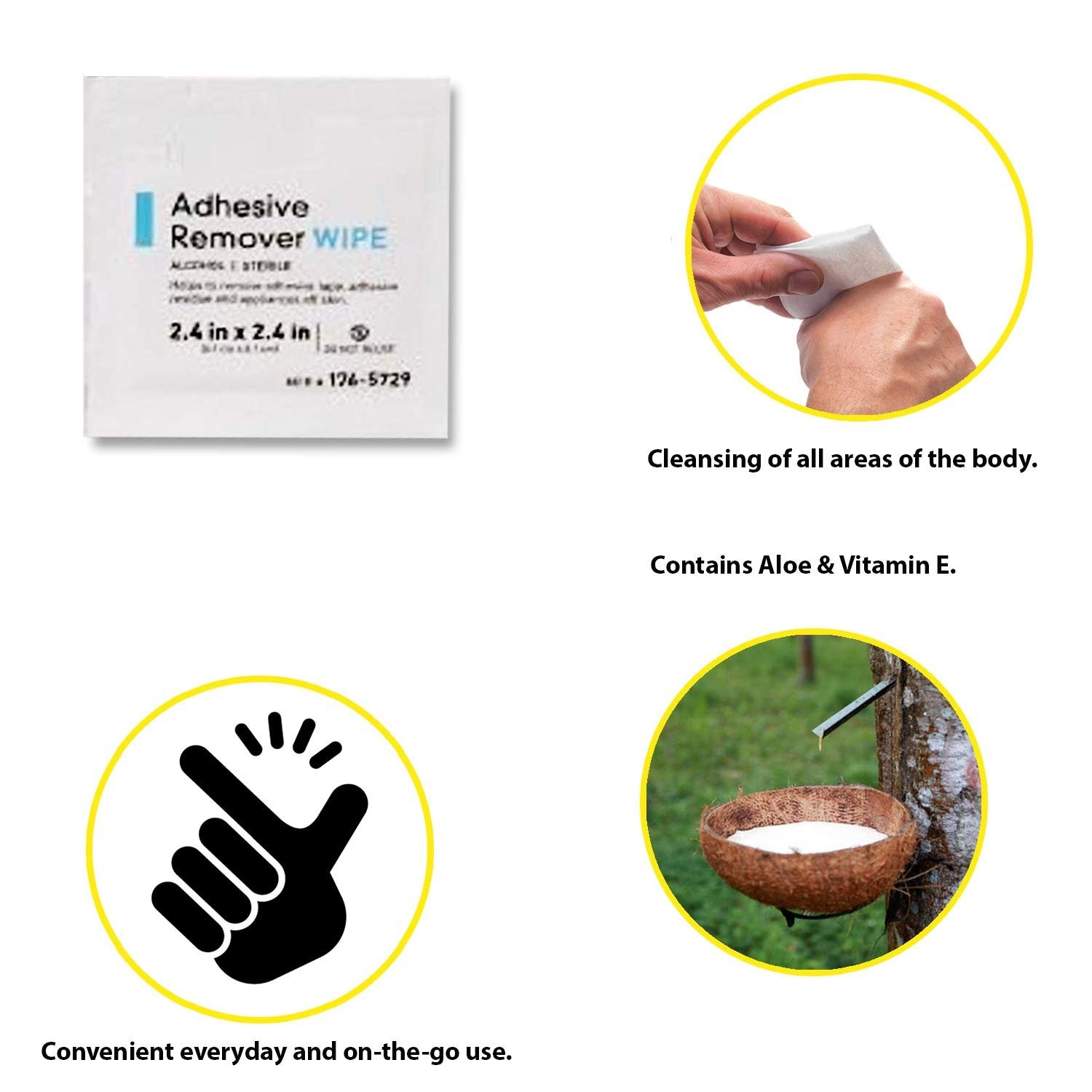 McKesson Adhesive Remover Wipes Non-Irritating 50 Count 2.4 x 2.4 in