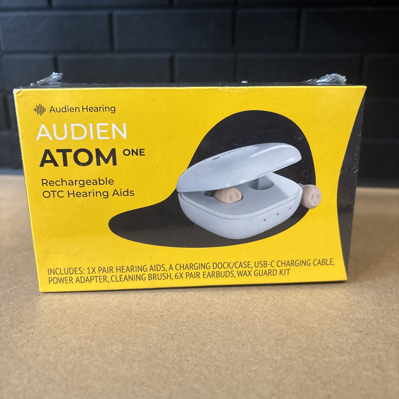 Audien Atom One OTC Hearing Aids Wireless, Rechargeable, Beige NEW-Sealed