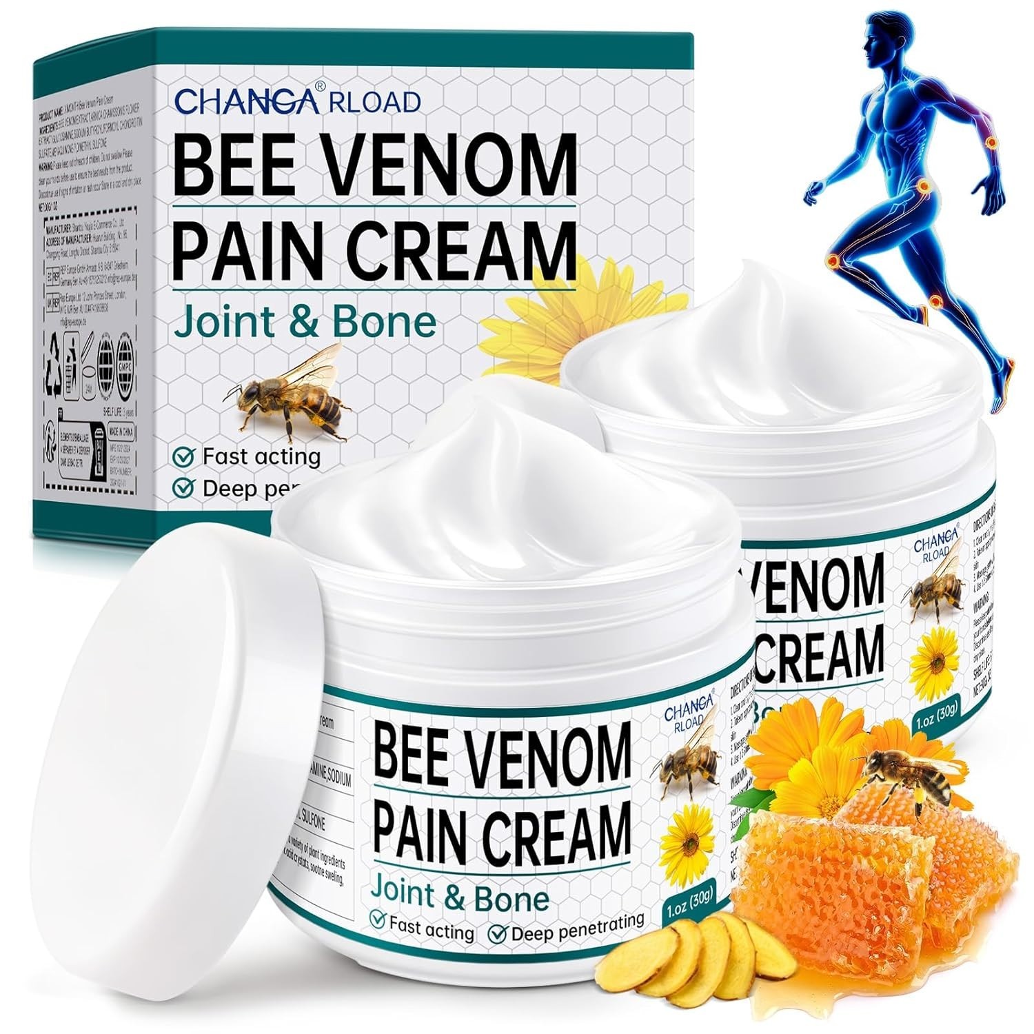 New Zealand Bee Venom Joint Cream for Arthritis Relief, 2 PCS