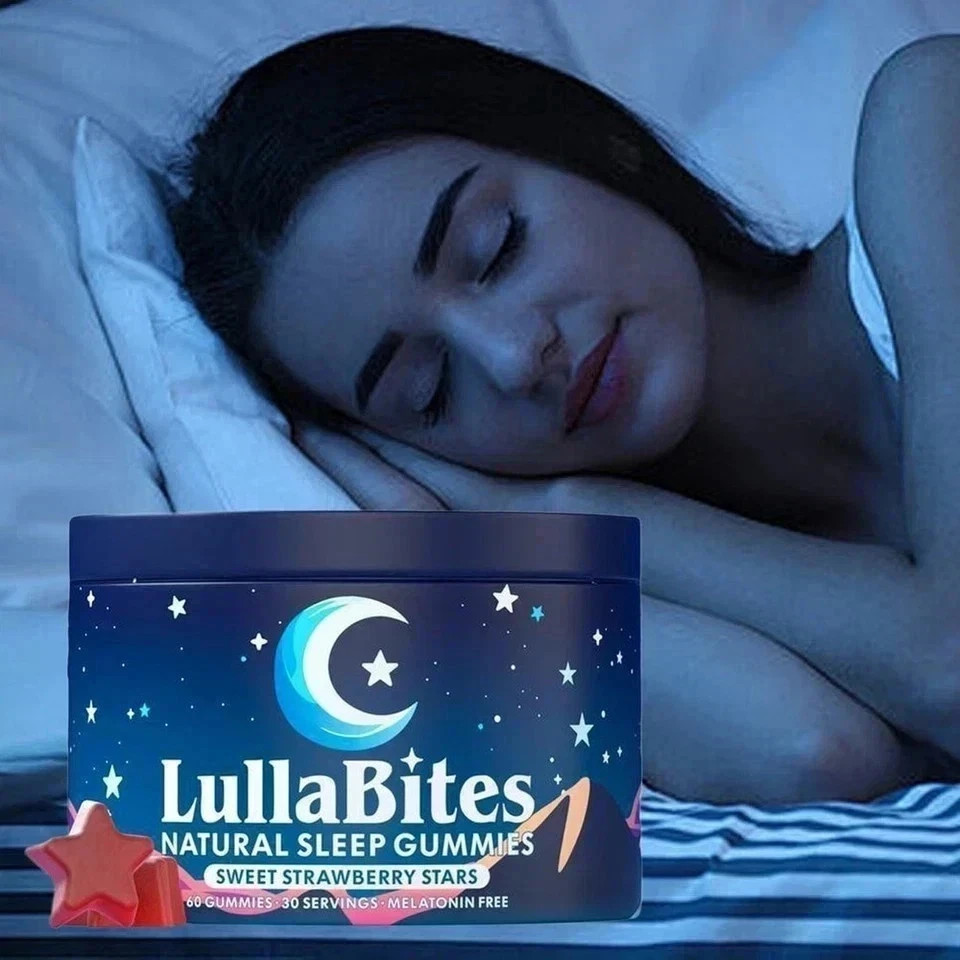 3 pk NEW LullaBites Natural Sleep Gummies Strawberry Stars Flavor 60 Gummies*