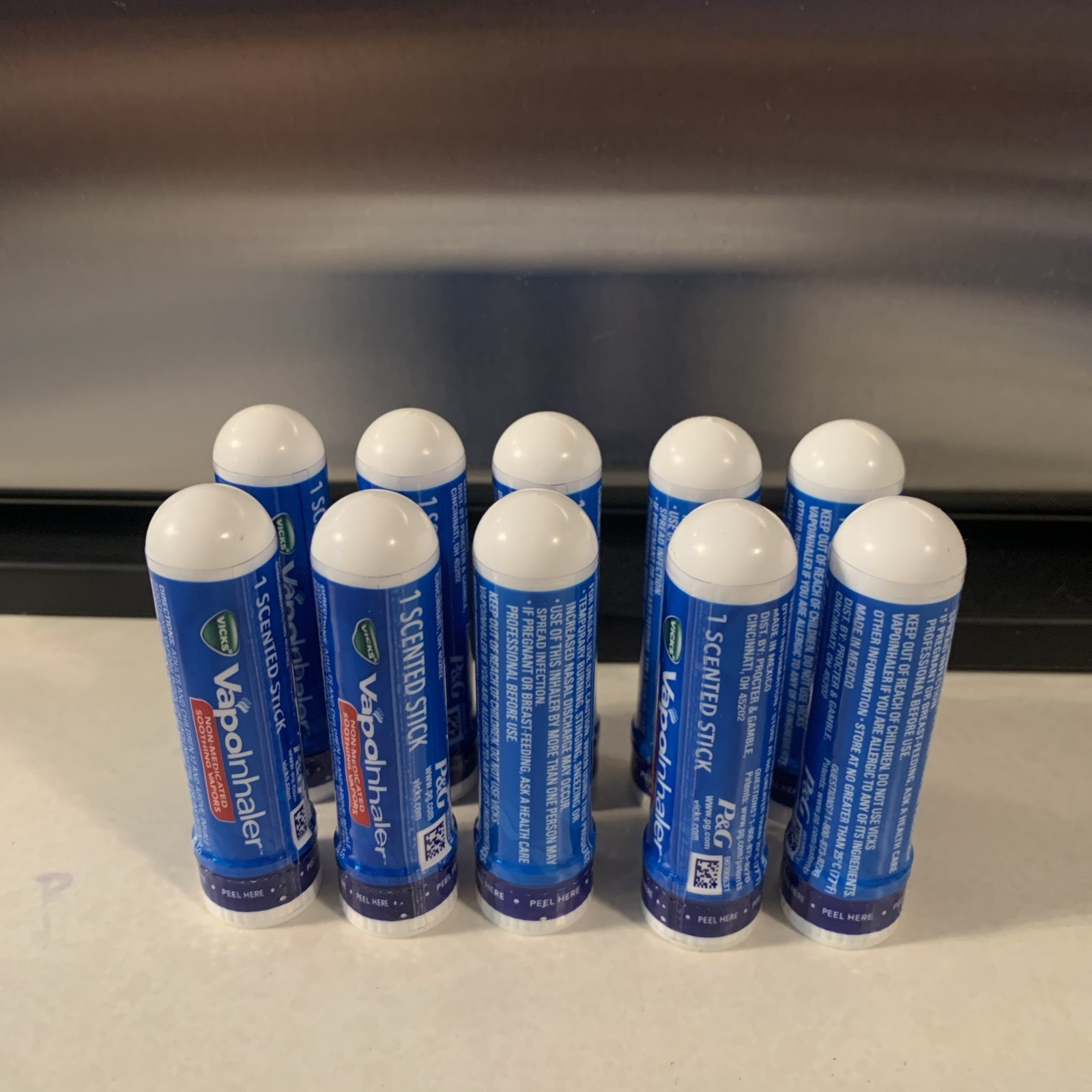 Lot Of 10 VICKS Vapolnhaler Non-Medicated Scented Stick Soothing Vapors 0.20 ml