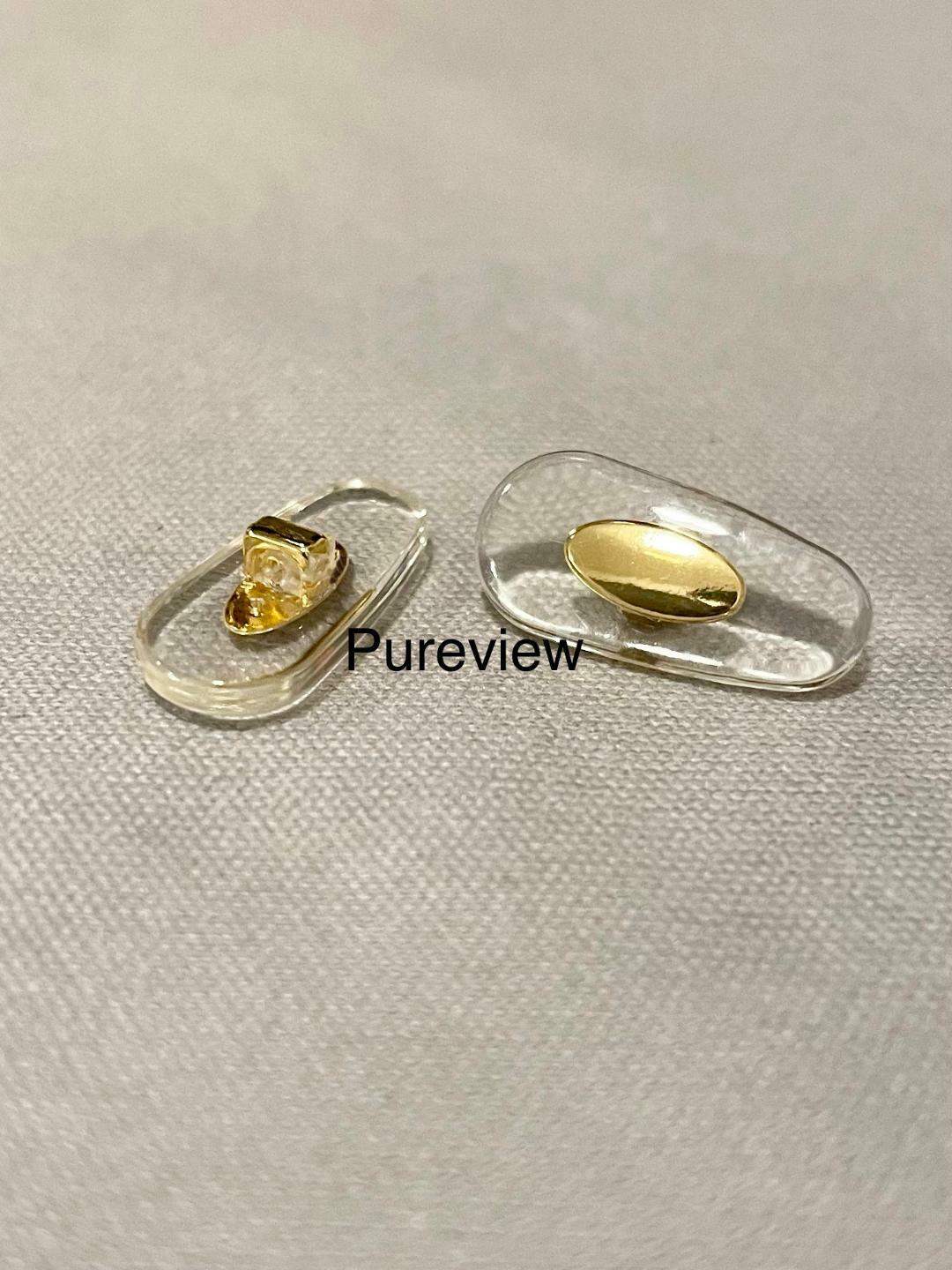 Plug-In NOSE PADS fit Ray Ban Eye Glasses 16mm Gold BUY 2 PAIRS GET 1 PAIR FREE