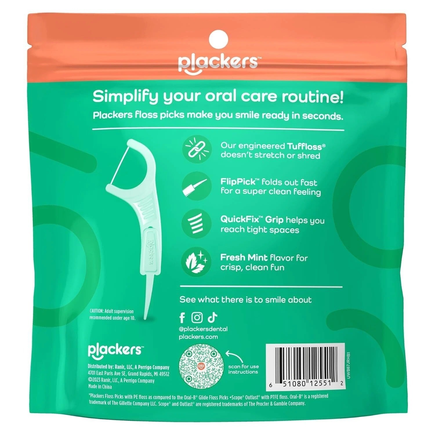 300 CT Plackers Micro Mint Dental Floss Tooth Picks Plastic Oral Teeth Flossers