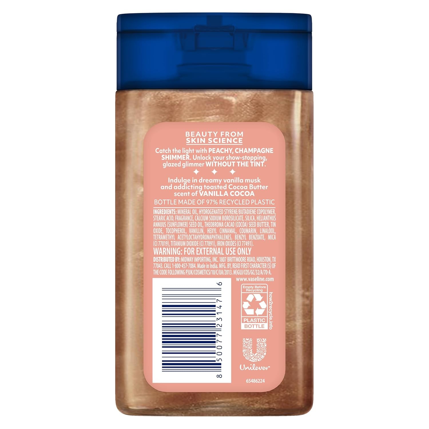 Vaseline Glazed & Glisten Sunlit Glow Body Gel Oil 3 Pack 1.69 oz