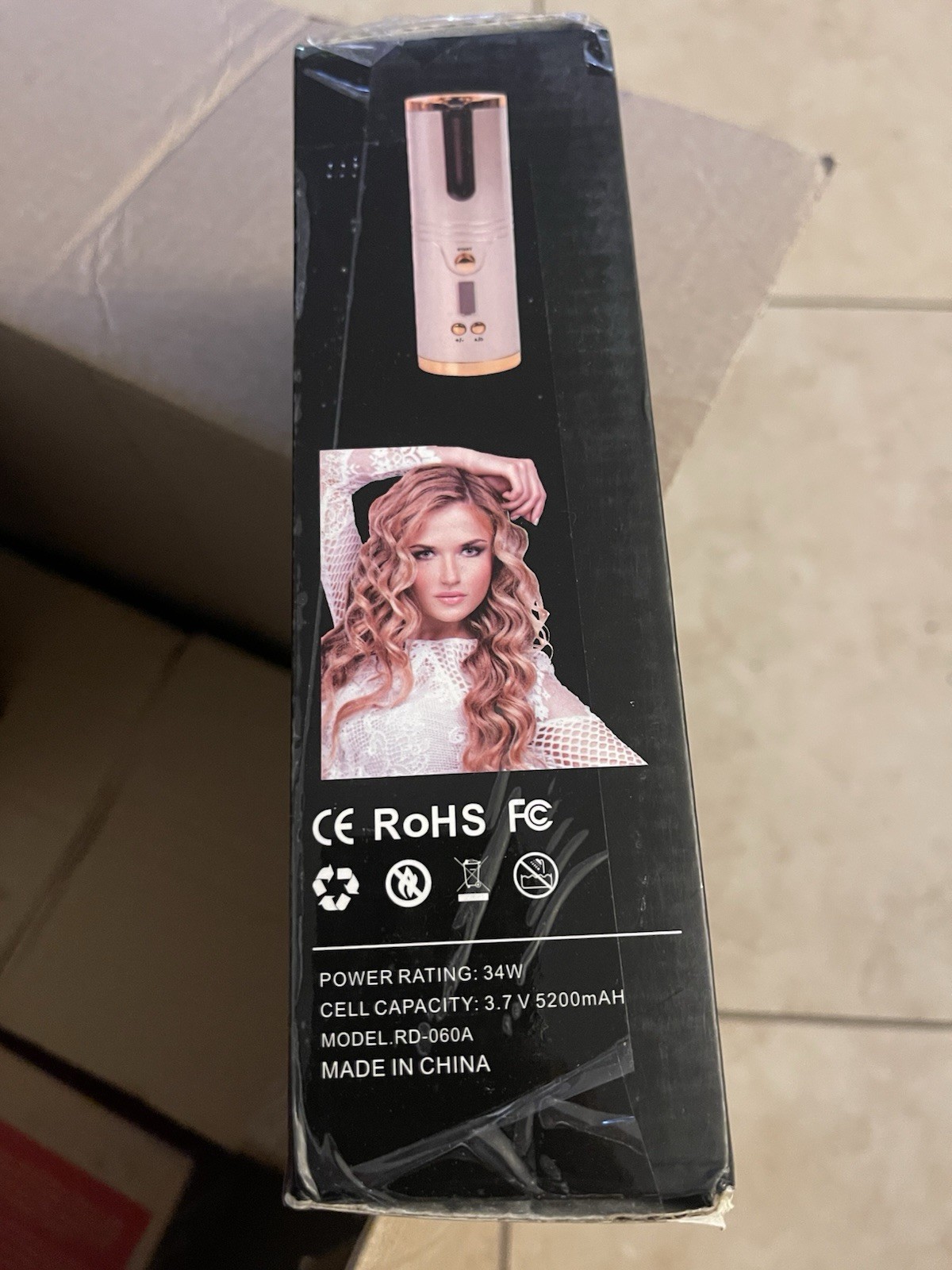 RAMINDONG RD-060A white/Gold Rechargeable Battery Automatic Hair Curler