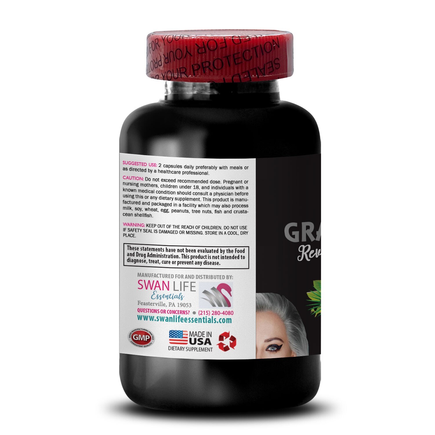 Shine Vitality Formula – GRAY HAIR REVERSE – Natural Color Mix 3 Bottles 180 Cap