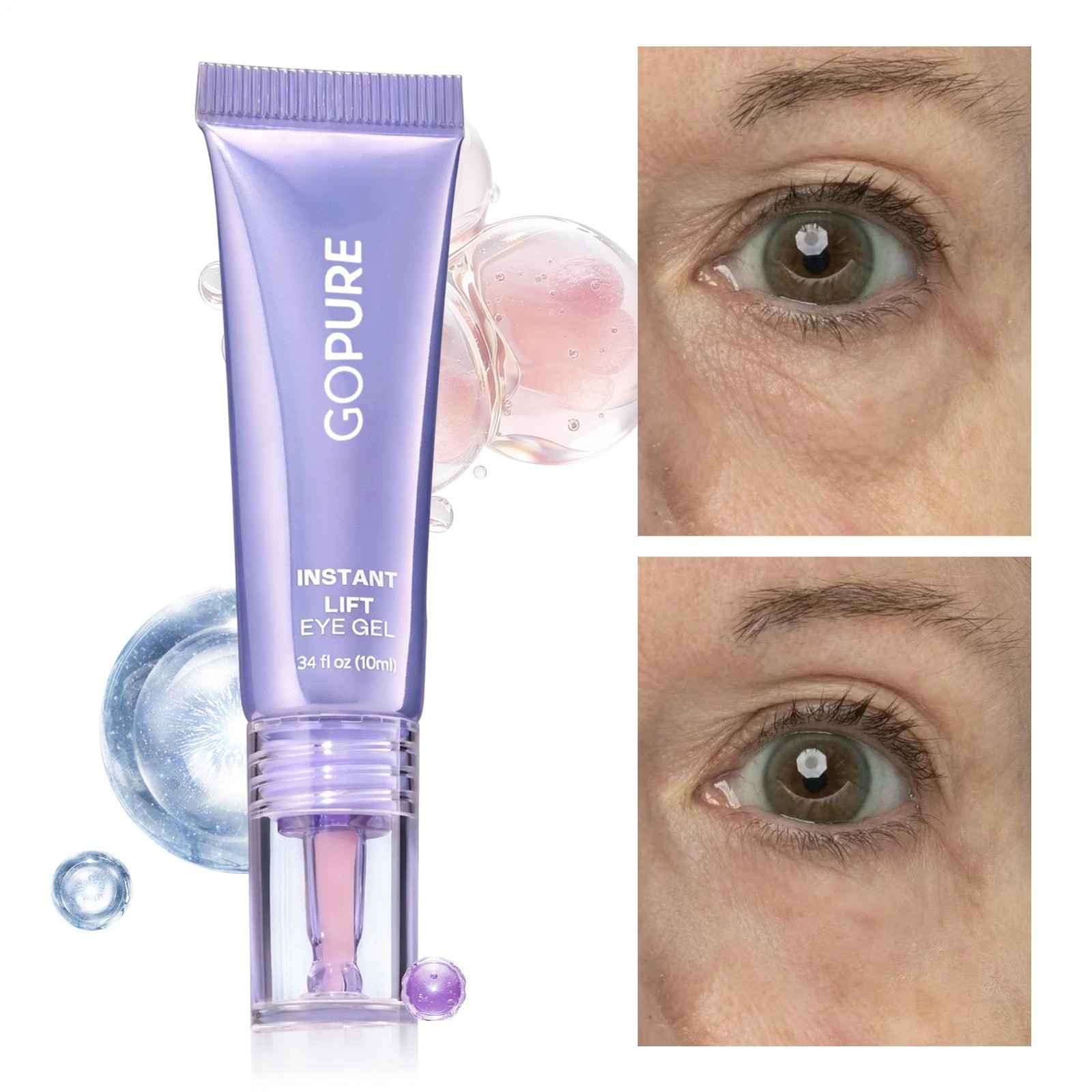 [Go Pure] Instant Lift Eye Gel NEW PRODUCT Depuffs Tightens Lifts 0.34 Oz NIB