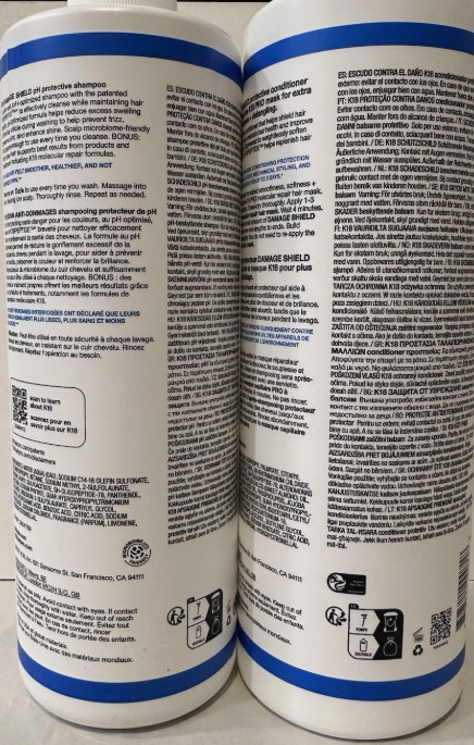 K18 Biomimetic Hairscience Damage Shield pH Protective Shampoo and Conditioner