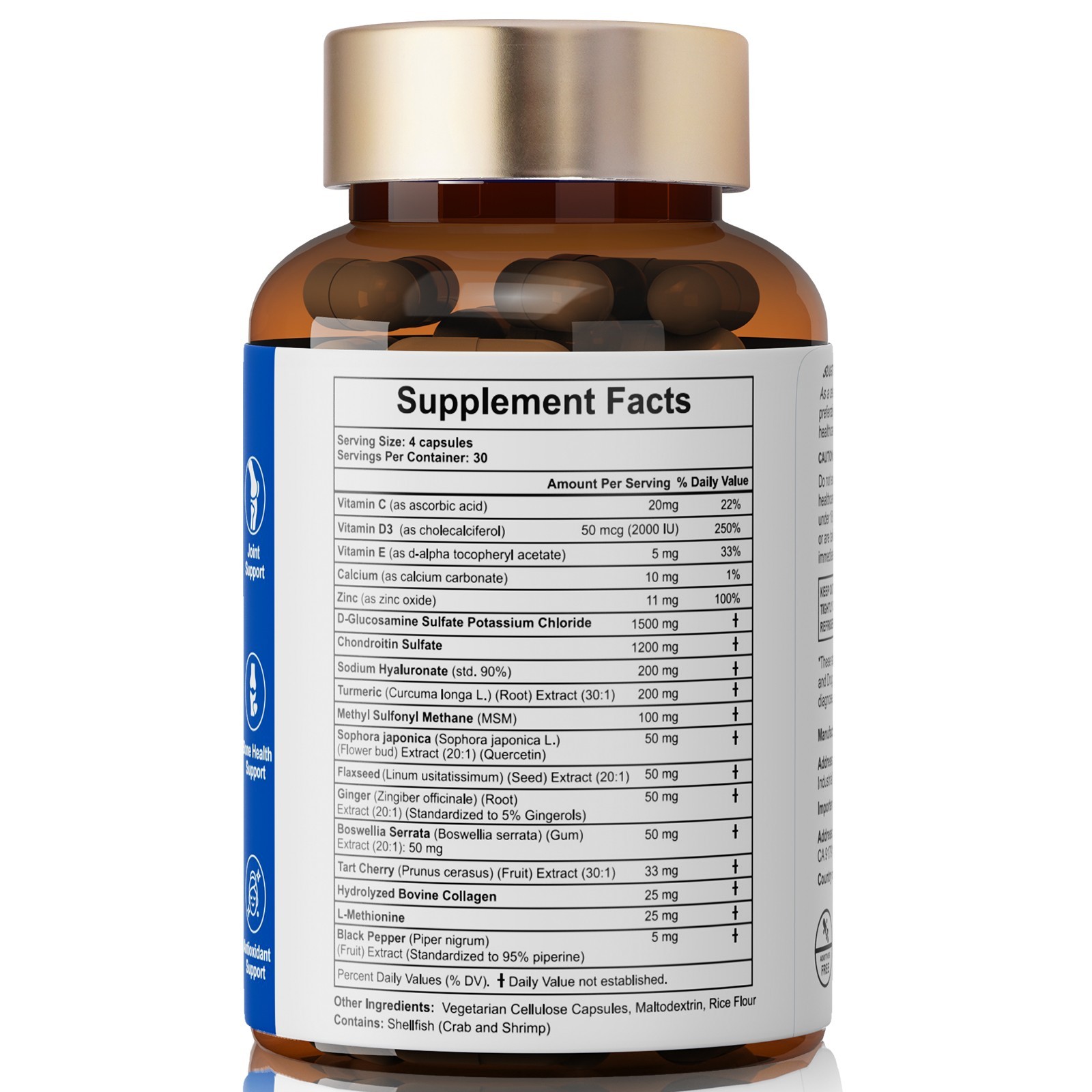 Glucosamine Chondroitin Turmeric MSM Triple Strength Joint Support 2800mg 120pcs