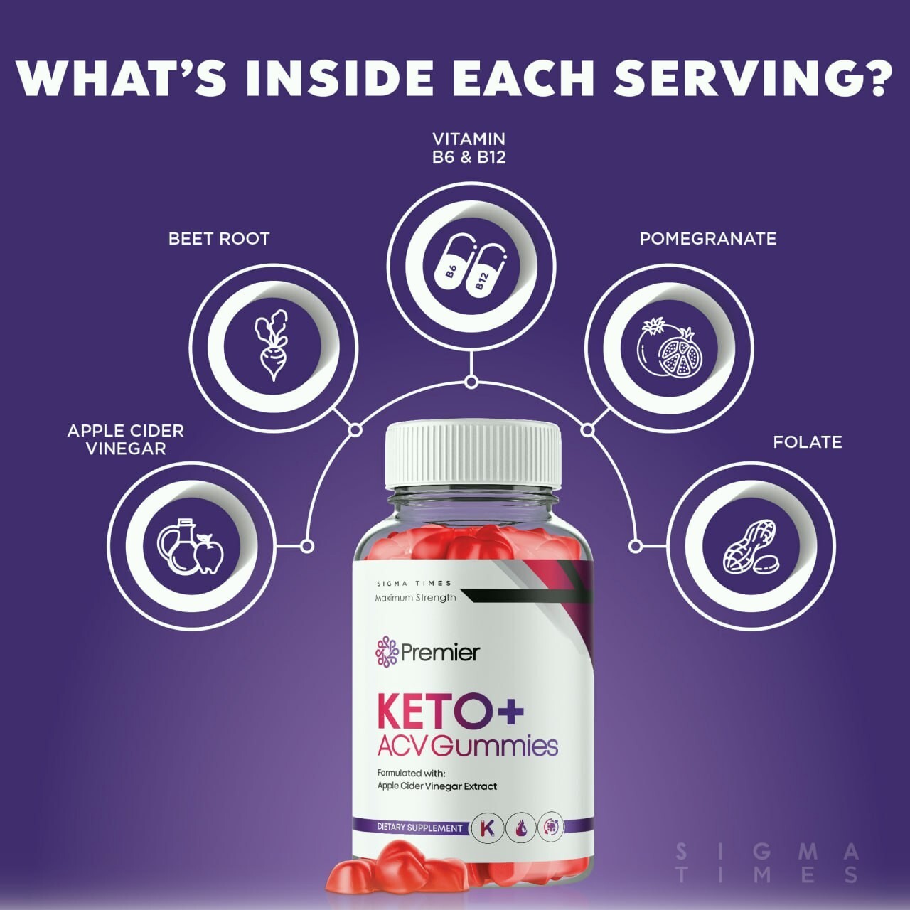 Premier Keto ACV Gummies for Curbing Appetite Cravings and Fat Burning 60ct