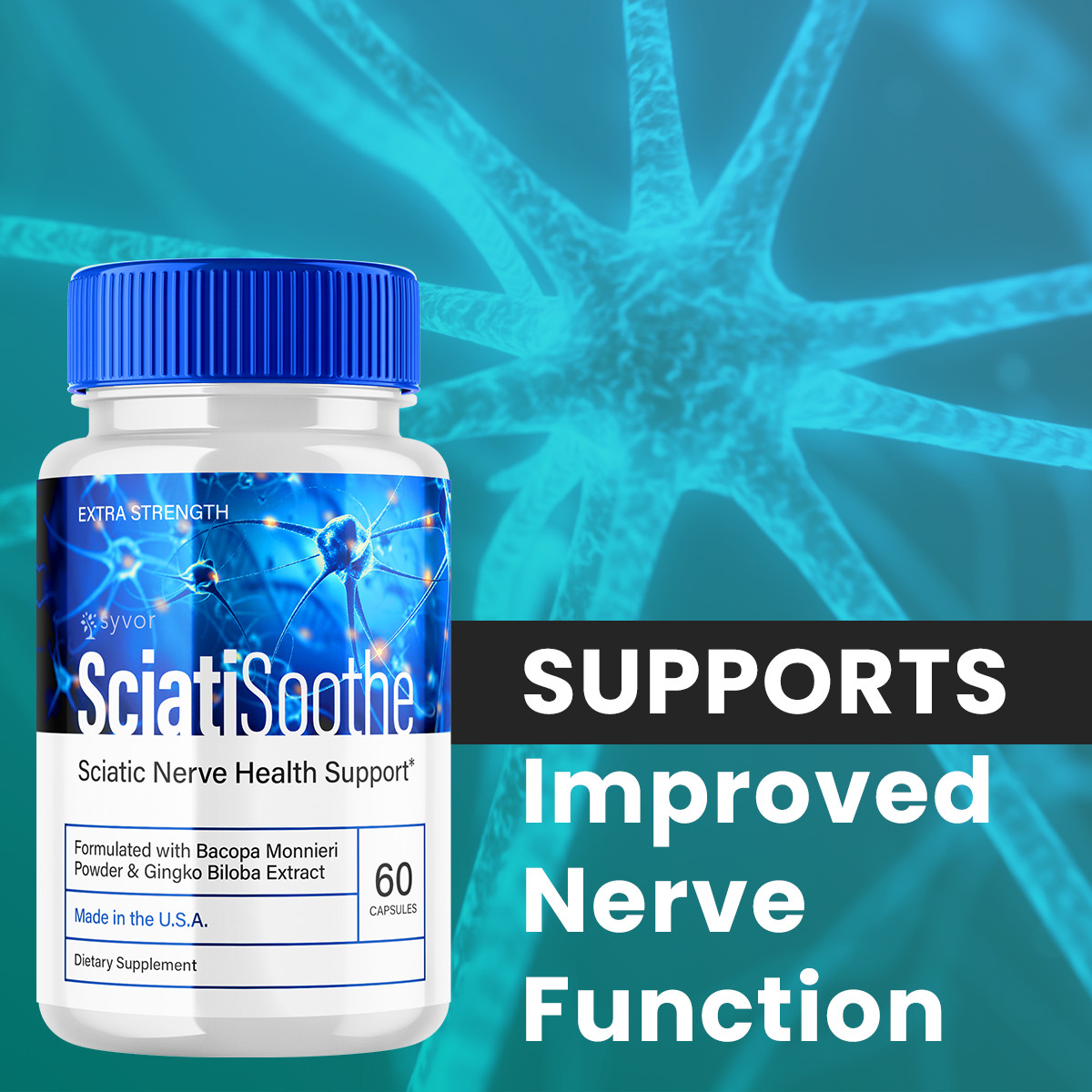 (5 Pack) Sciatisoothe, Brain Health & Cognitive Support Supplement 300 Capsules