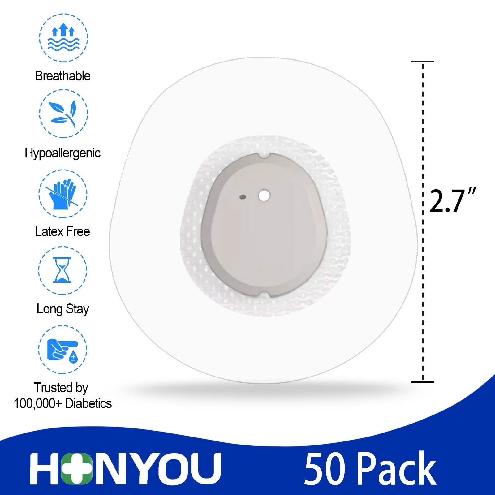 HONYOU 50Pack G7 Adhesive Patches Waterproof & Stelo Overpatch, Transparent G…