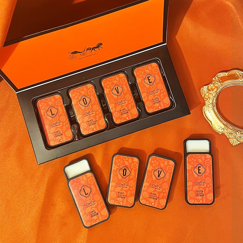 Solid Perfume Gift Set 4pcs Long Lasting Pocket Fragrance Balm Travel Perfume