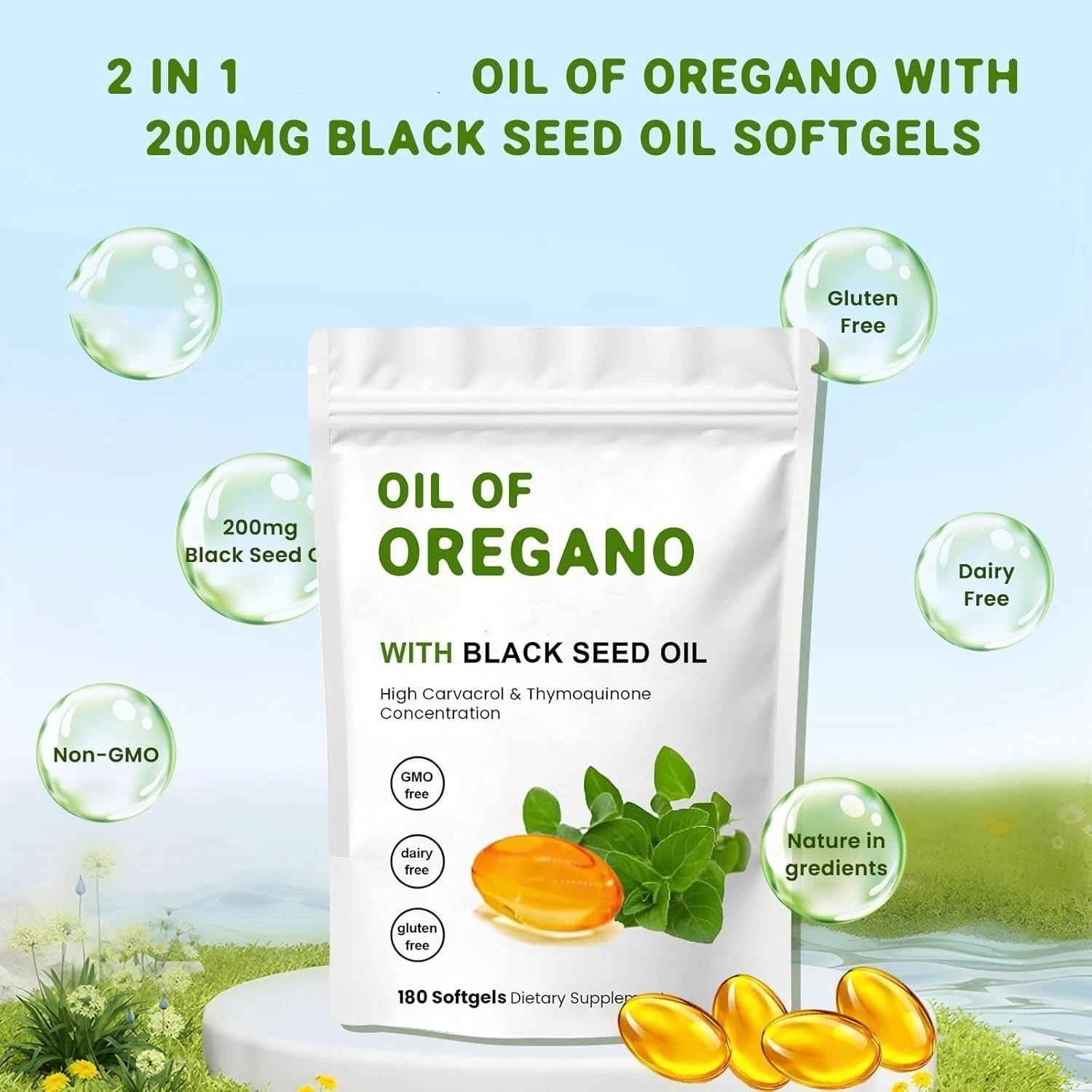 Resilia Oil Of Oregano With Black Seed Oil 6,000MG