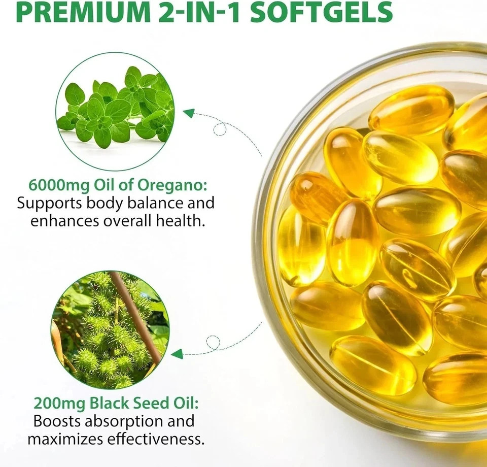 Resilia Oil Of Oregano With Black Seed Oil 6,000MG