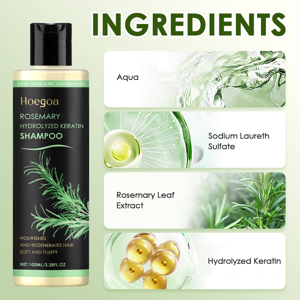 3PCS Organic Rosemary Hair Growth Shampoo for Natural Thickening & Strengthening