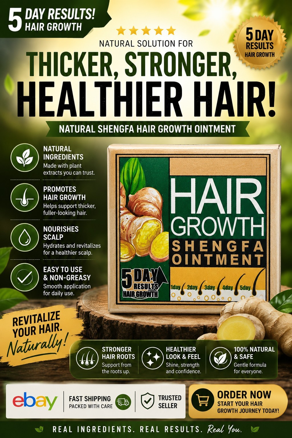 Shengfa Hair Growth Ointment – Natural Hair Regrowth Cream for Thicker Hair