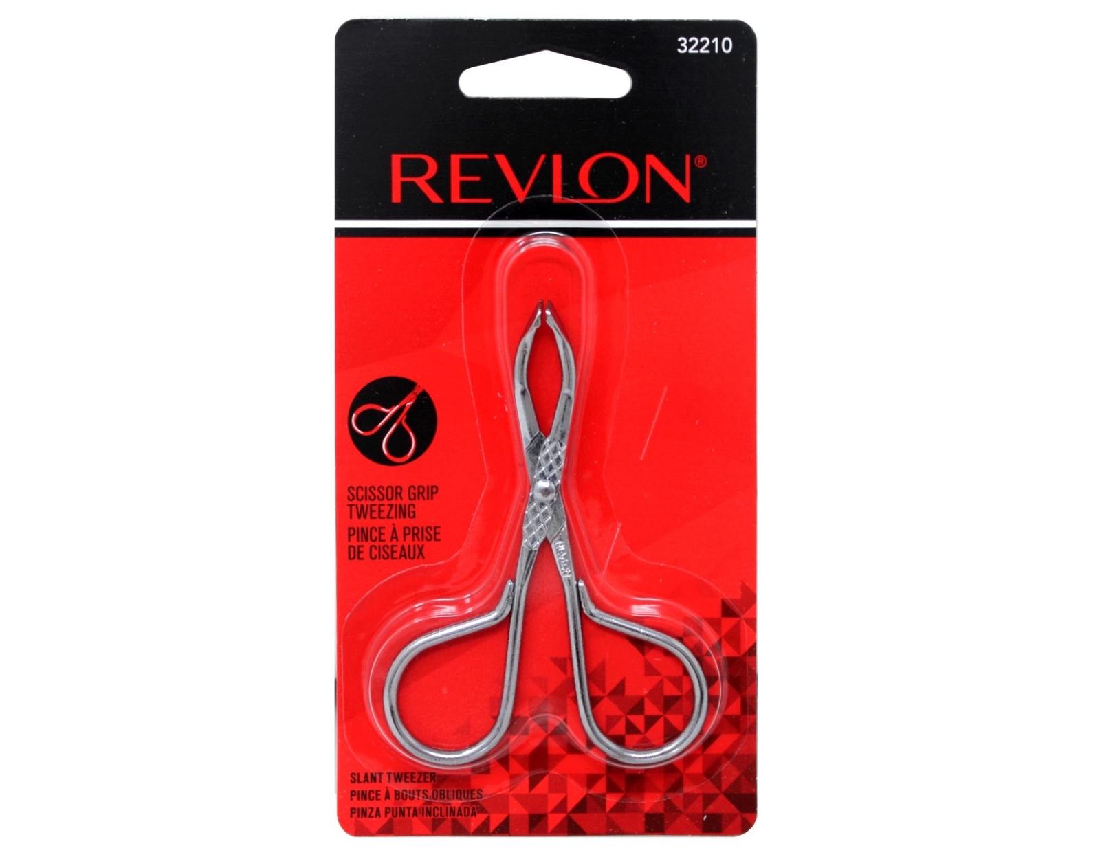 Revlon Slant Tip Scissor Handle Tweezers, Stainless Steel – 1 Pack