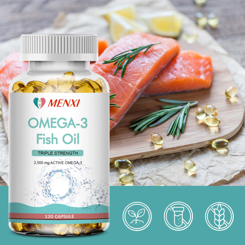 2 Packs Omega 3 Fish Oil Capsules 3x Strength 3600mg EPA & DHA, Highest Potency