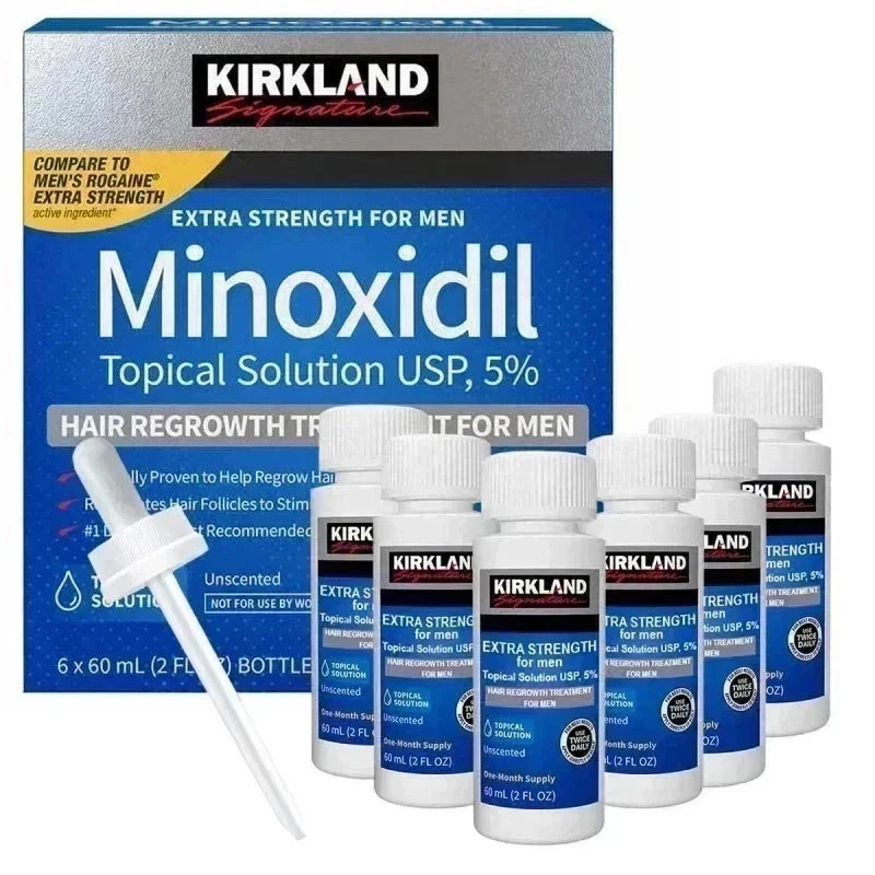 Kirkland Minoxidil 5% Extra Strength Hair Regrowth for Men, 2 Fl Oz, 6 Count