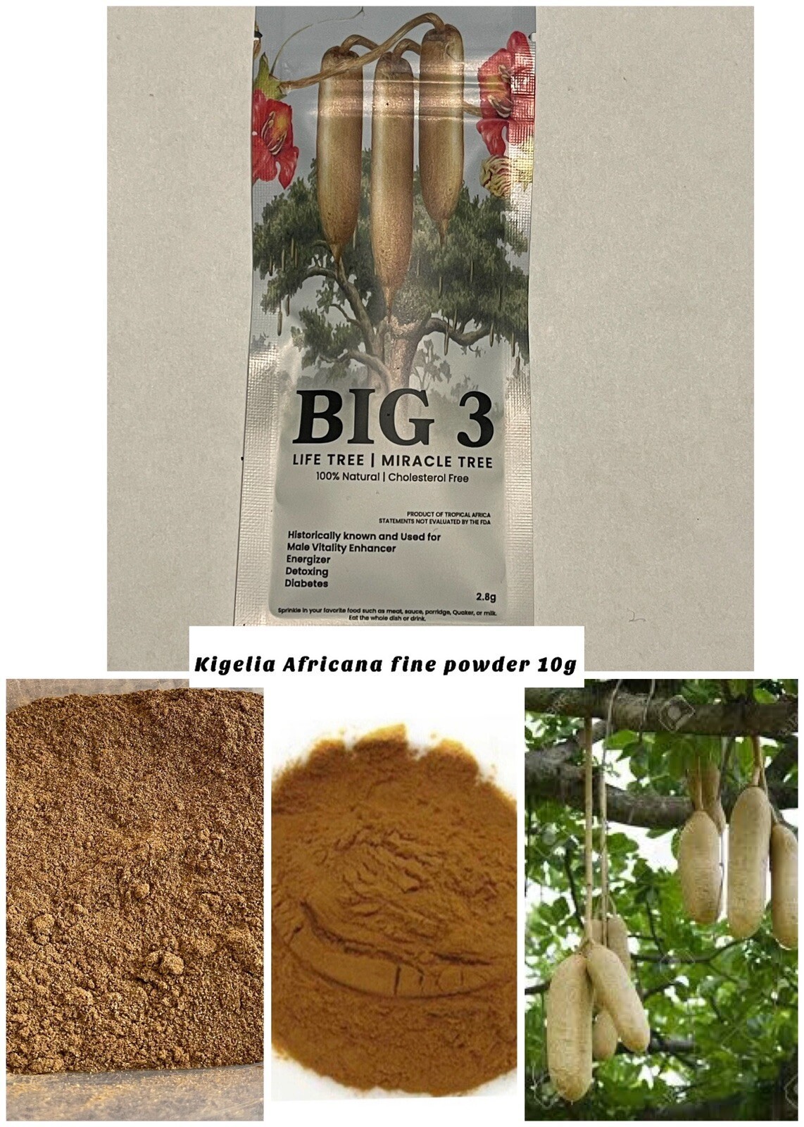 Kigelia Africana Male Enlargement Powder- Female Breast & butt Enhancer 50g