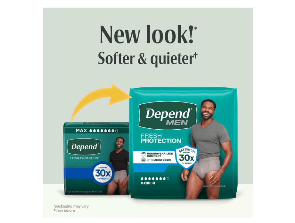 Depend Fresh Protection Men Incontinence Underwear XL 68 Ct Adult Diapers