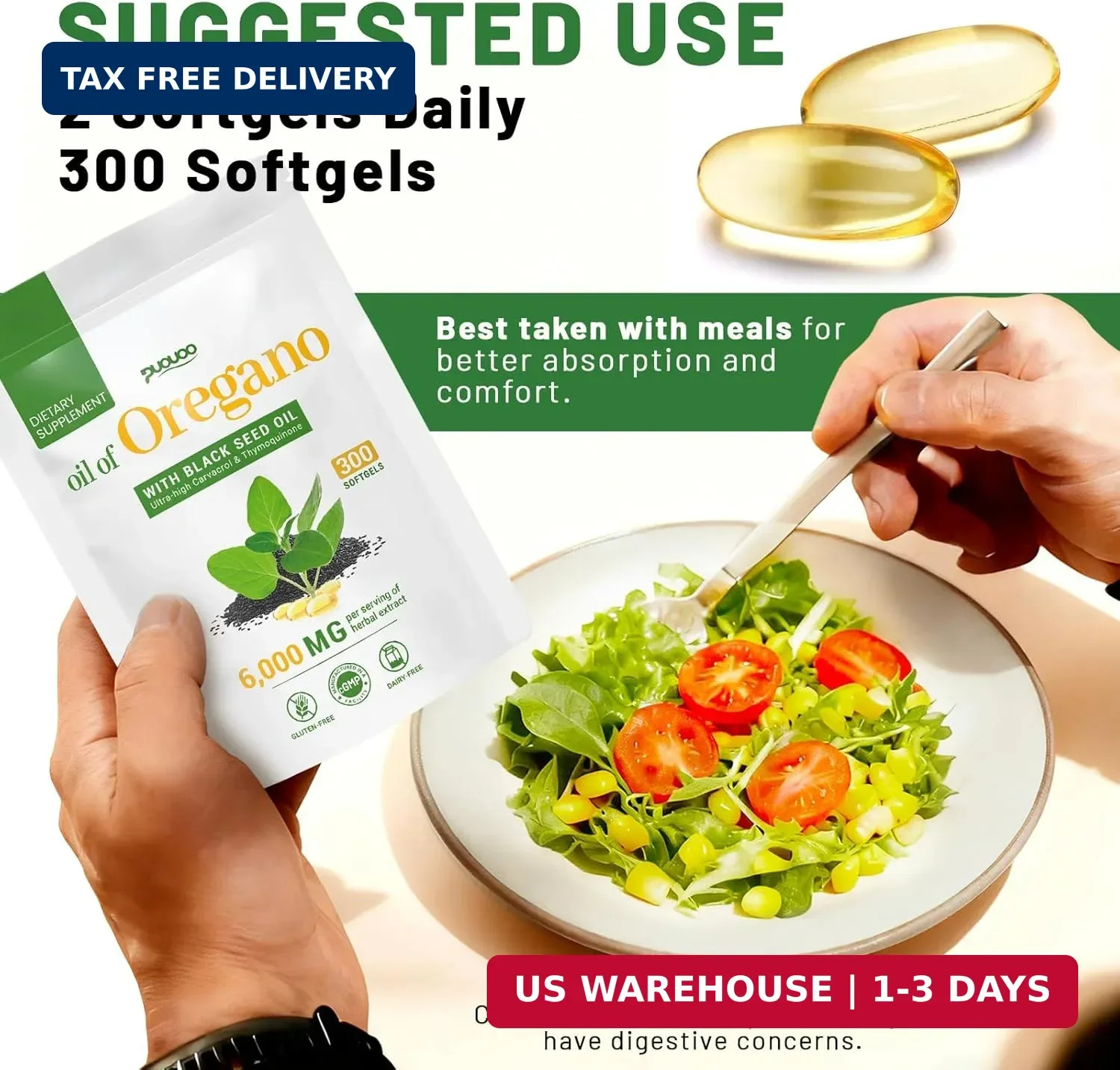 Resilia Oil Of Oregano With Black Seed Oil 6,000MG 300 Softgels