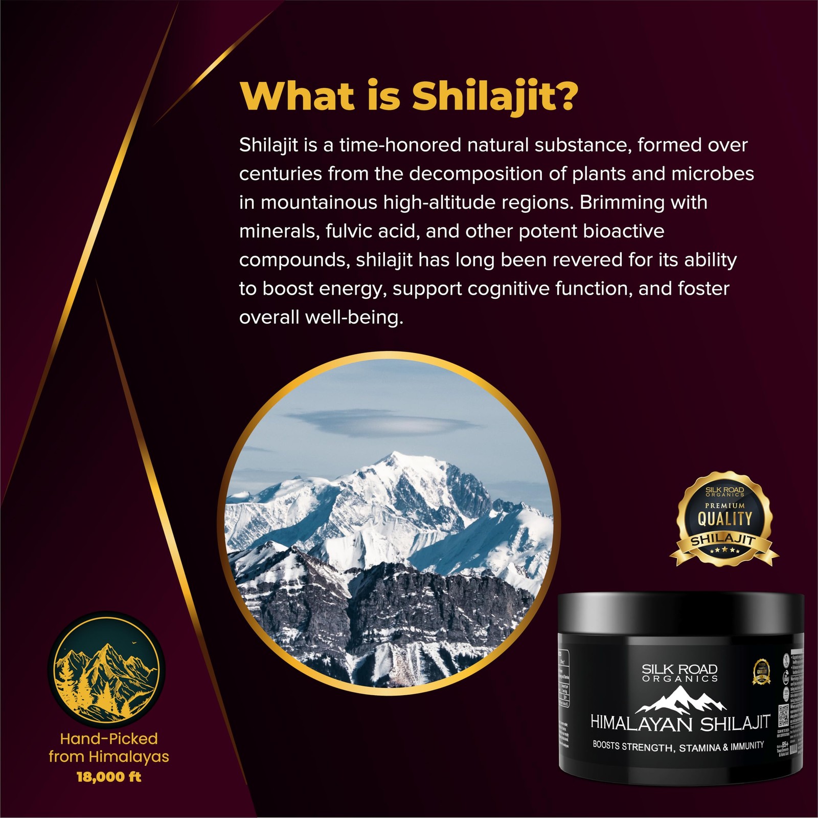 Silk Road Organics Natural Himalayan Shilajit For Men And 60 Gm Shilajit Soft