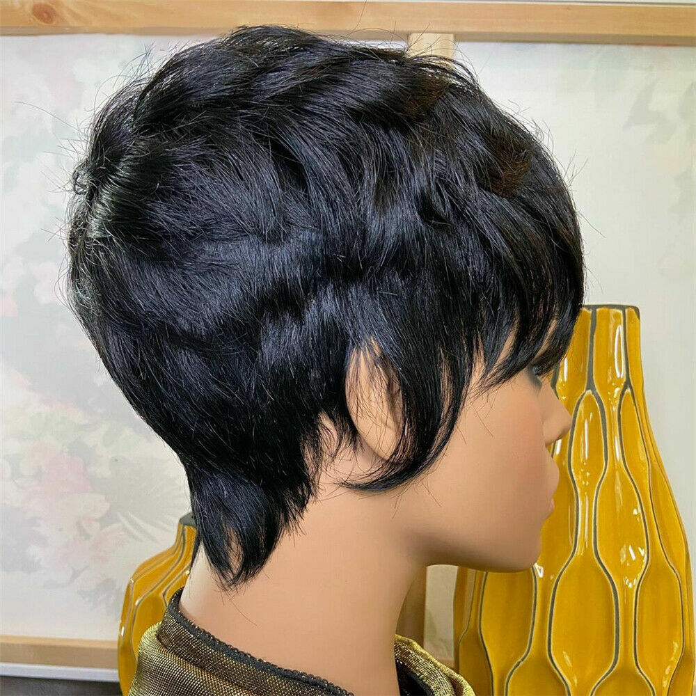 Pixie Cut Human Hair Wigs Short Pixie Wig None Lace Front Wigs Boy Cut Straight