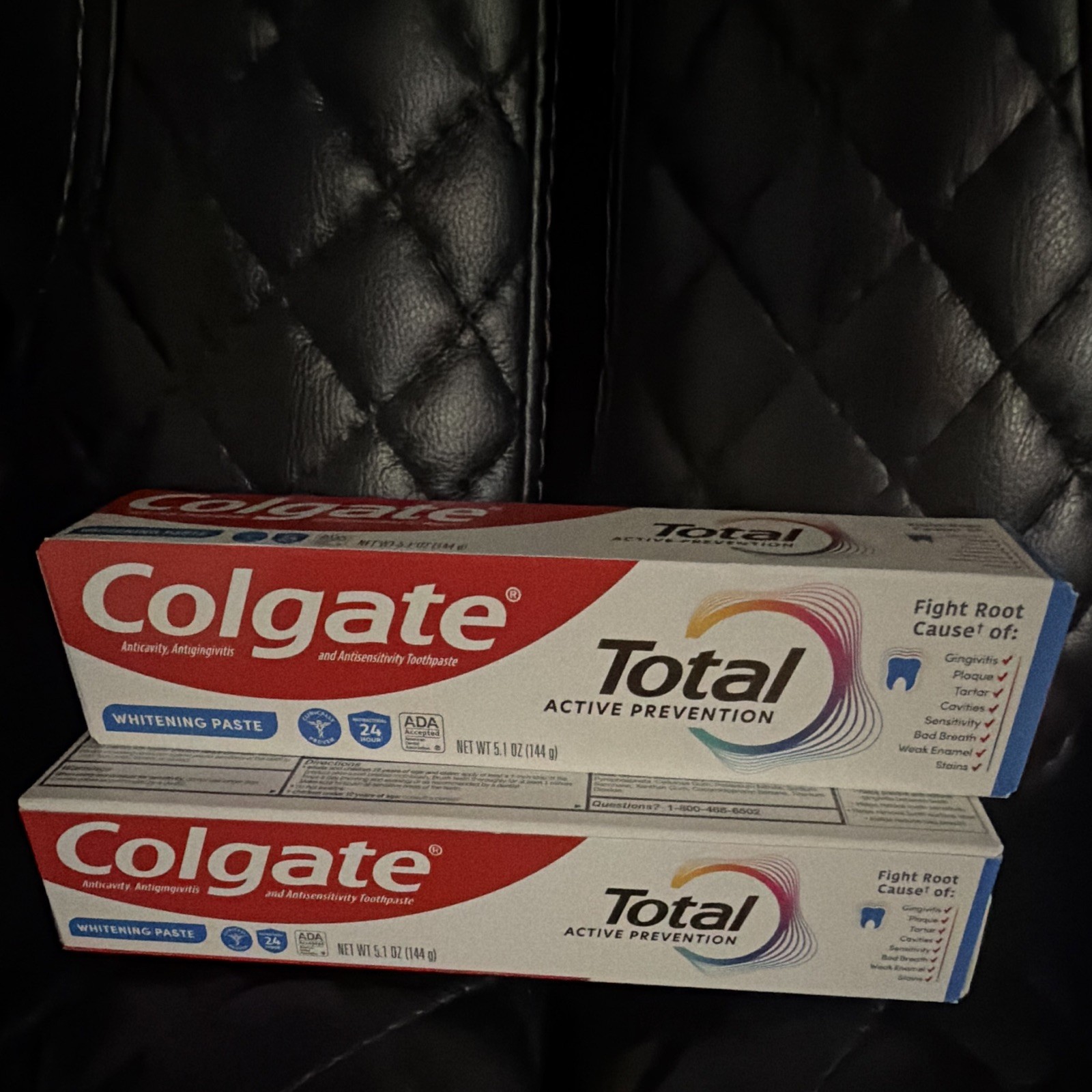 Colgate Total Active Prevention Whitening Toothpaste 5.1 oz (2 Boxes)