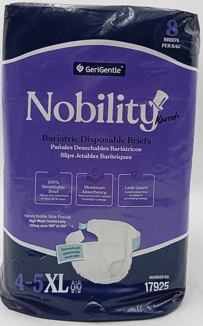 Nobility 4XL-5XL Adult Unisex Briefs Women Men 8 Bariatric Disposable