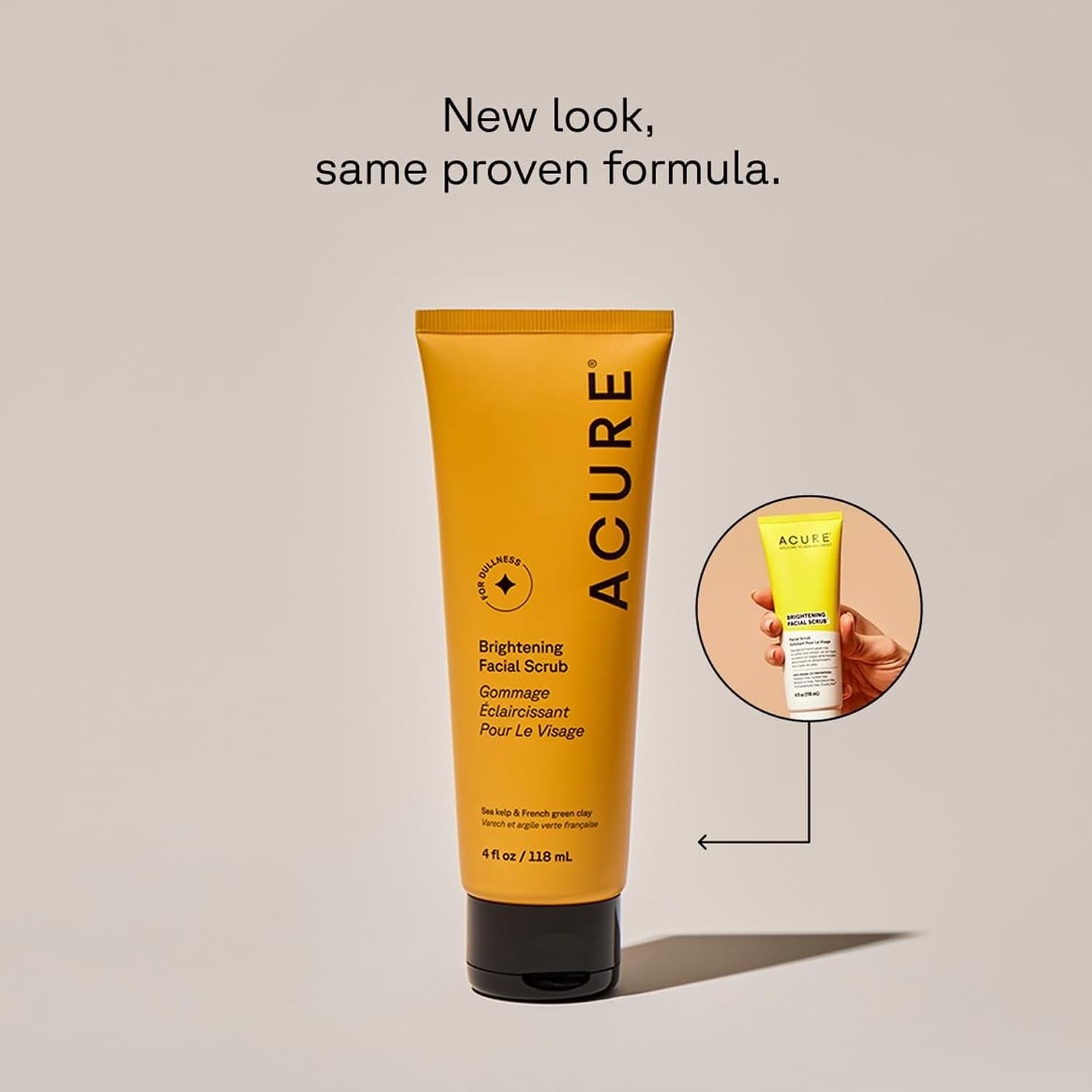 Acure Brightening Facial Scrub – Exfoliating 4 Fl Oz (Pack of 2), No Color