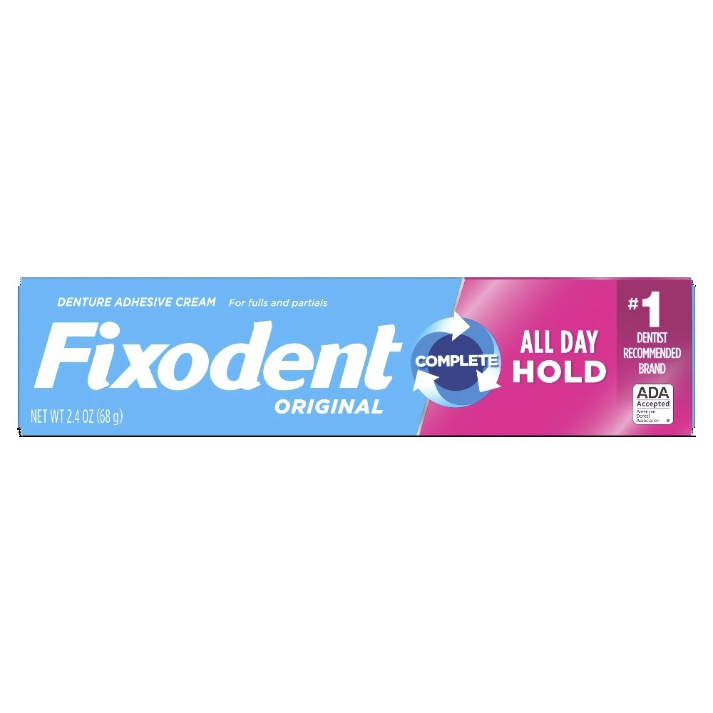 Denture Adhesive Cream All Day Hold Strong Secure Fixative for Full Partial