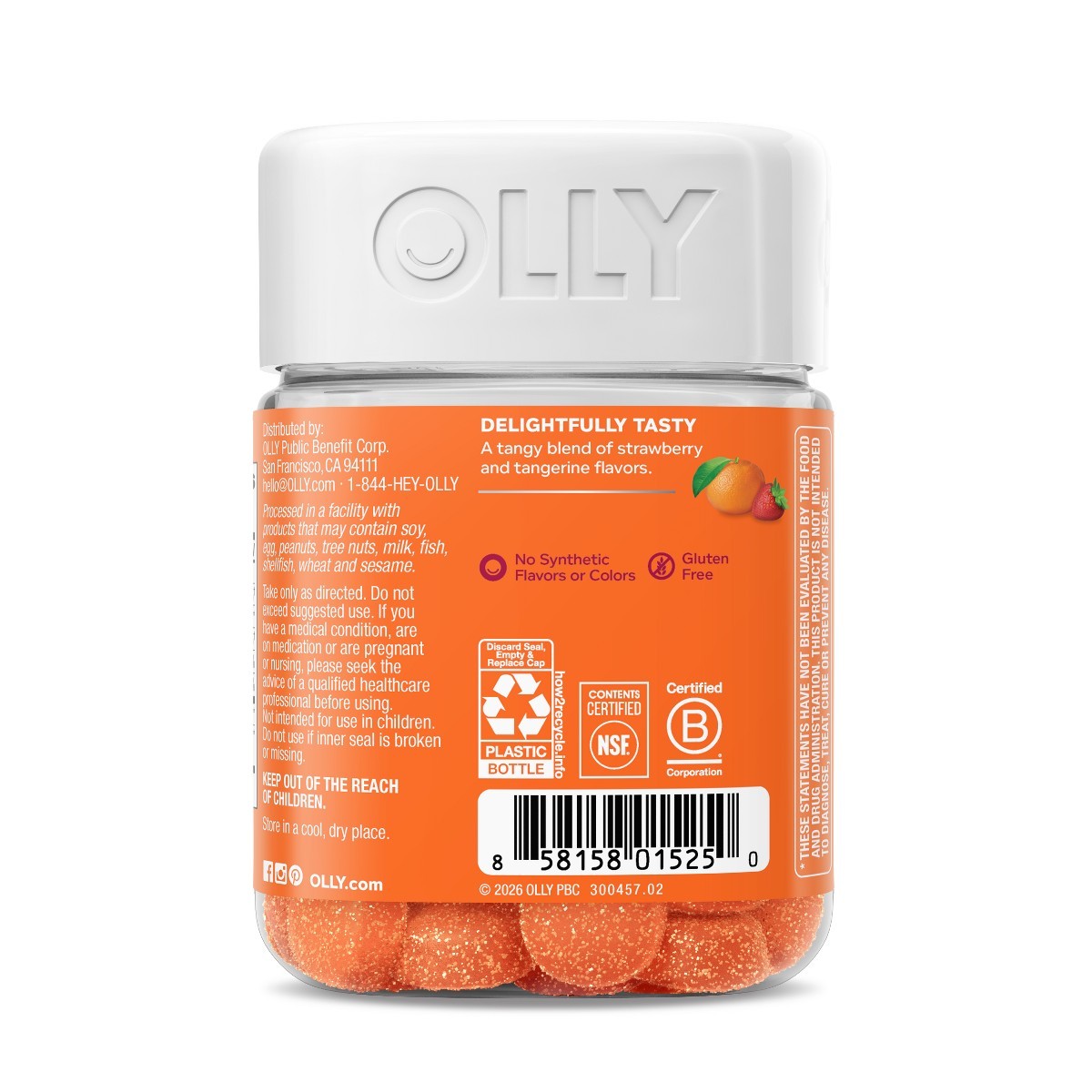OLLY Laser Focus Gummies – Berry Tangy Tangerine – 36ct: Gluten-Free,
