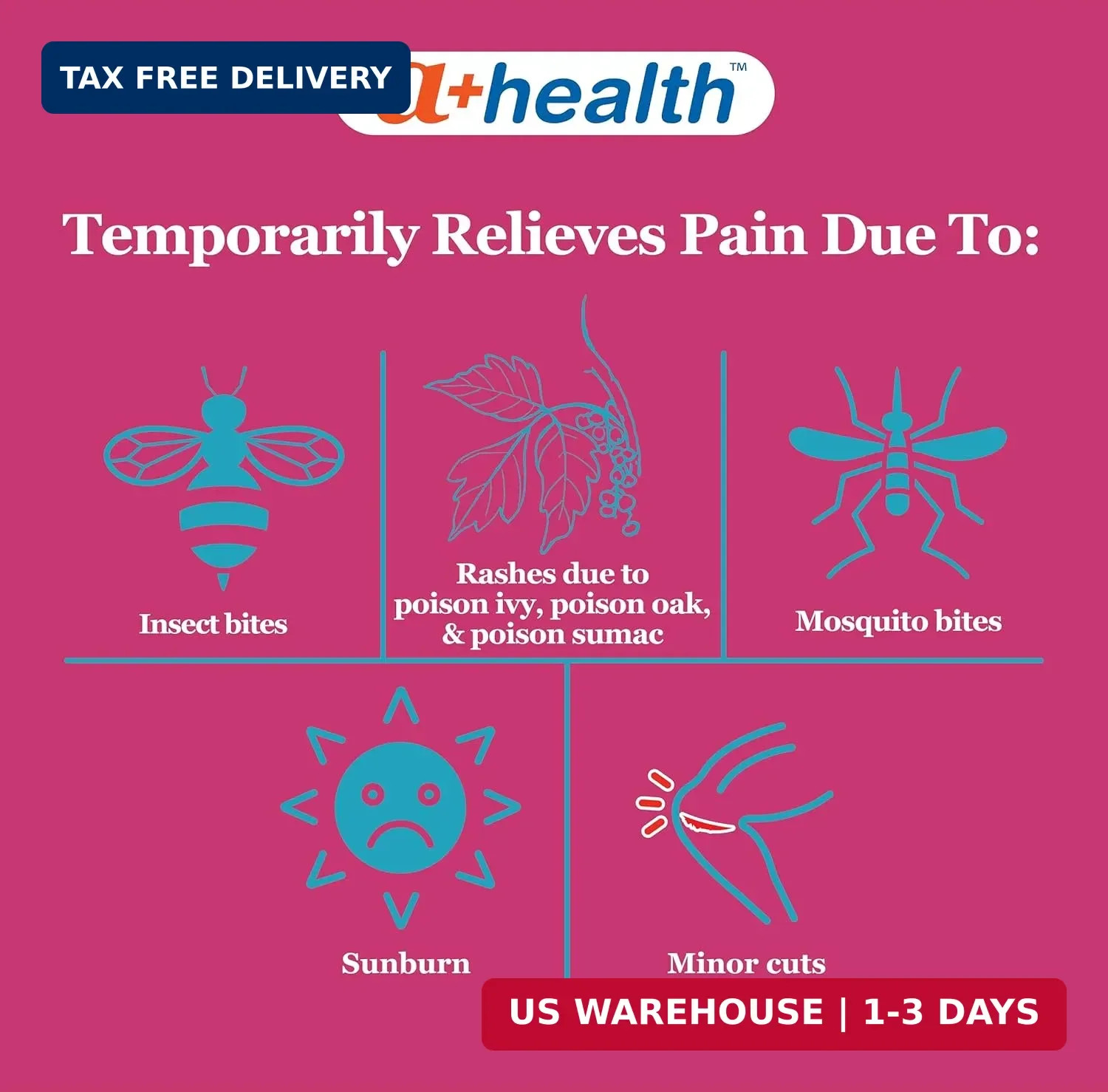 A+Health Extra Strength Itch Relief Gel, 2% Diphenhydramine HCl, 4 fl oz, Relief