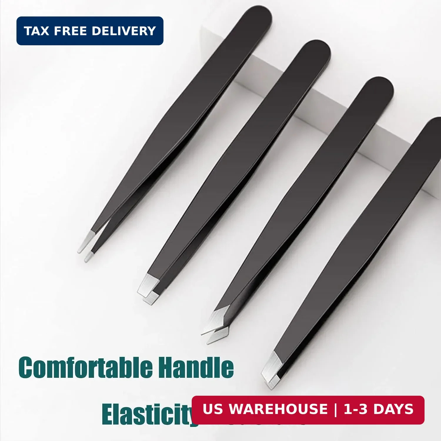 LUDOUPIER [4+1 Pieces] Tweezers Set with Travel Case, Great Precision Upgrade Pr